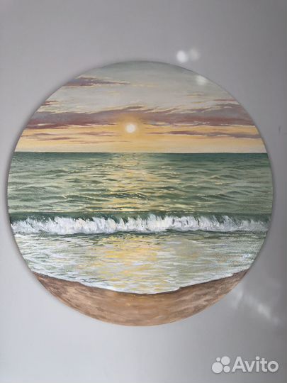 Картина интерьерная круглая море 50см