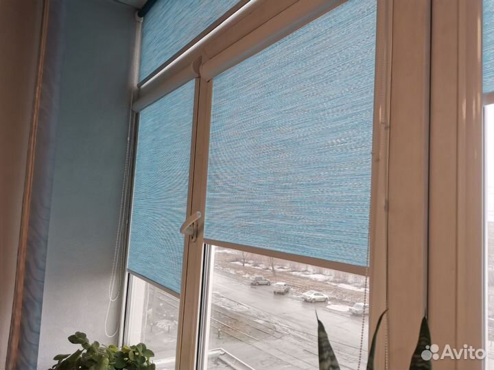 Рулонная штора - Ямайка голубой Уни42