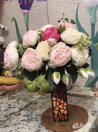 Ваза/вазочка с декором ручной работы