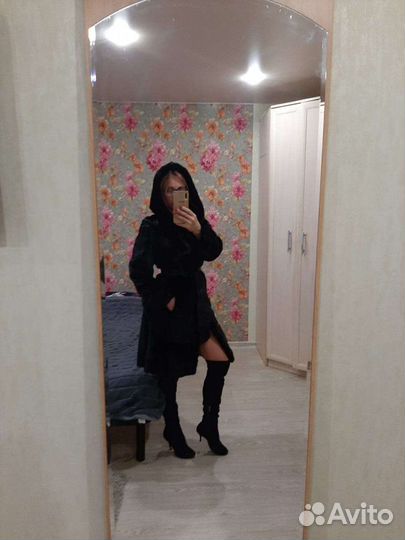 Шуба норковая с капюшоном 42 44