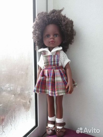Кукла негритянка. 35см.Новая+одежда
