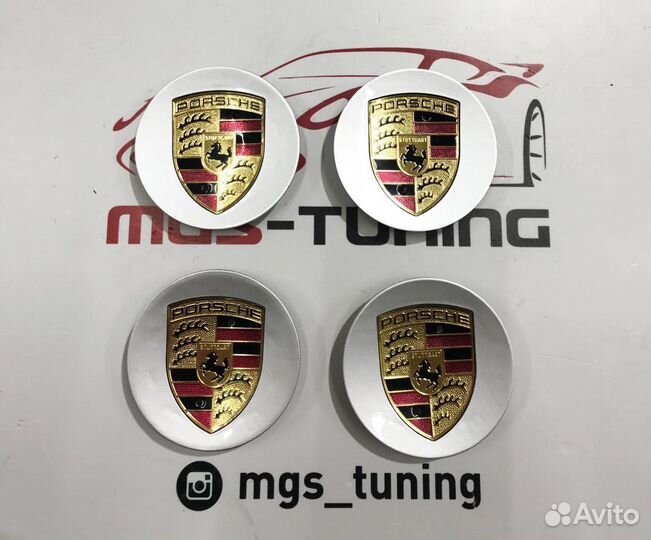 Колпачки в ступицы Porsche серые 76м. 4 шт