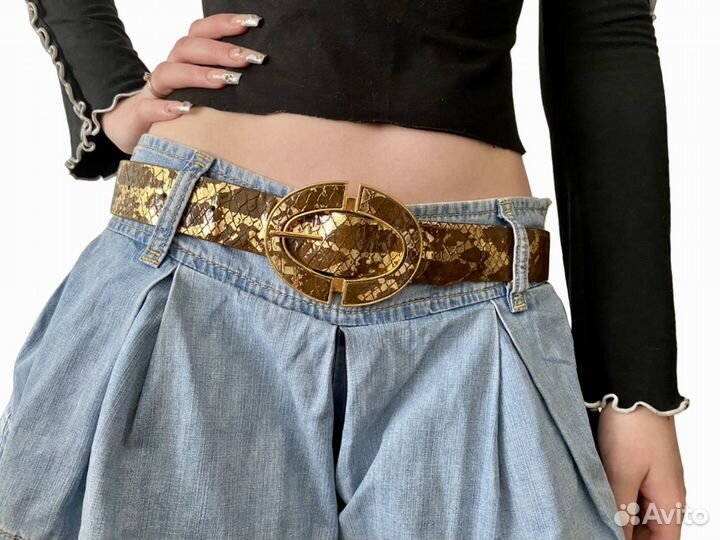 Ремень y2k с позолотой винтаж