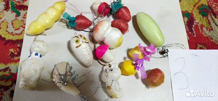 Елочные игрушки ватные 3 набора