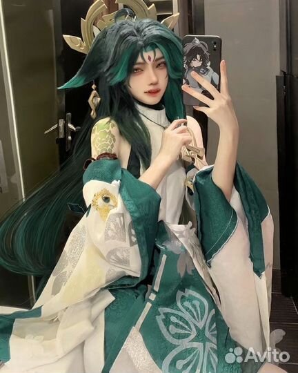 Сяо геншин длинный парик косплей