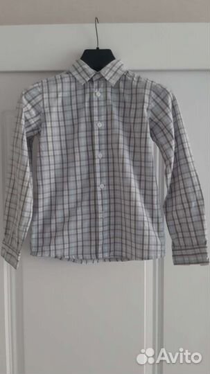 Рубашка для мальчика серая школьная.Размер-128-134