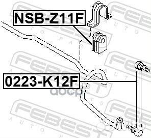 Втулка стабилизатора nissan micra K12E 2002.11