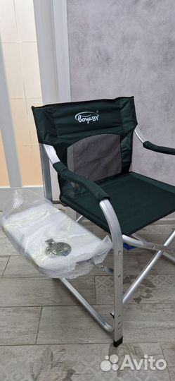 Складное кресло со столиком. Зеленое