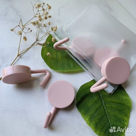 Розовые крючки самоклеющиеся для кухни, ванной