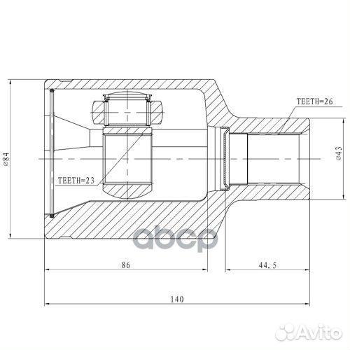 Шрус внутренний перед прав Z88956R Zikmar
