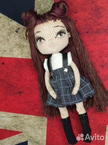 Кукла вязаная, японская школьница