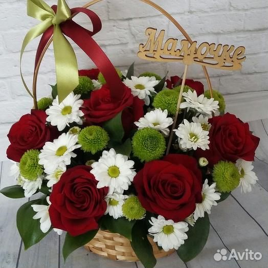 Корзина с цветами 002