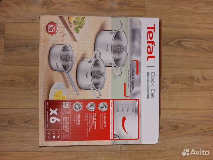 Набор посуды Tefal Cook Eat 6 новое b921s604