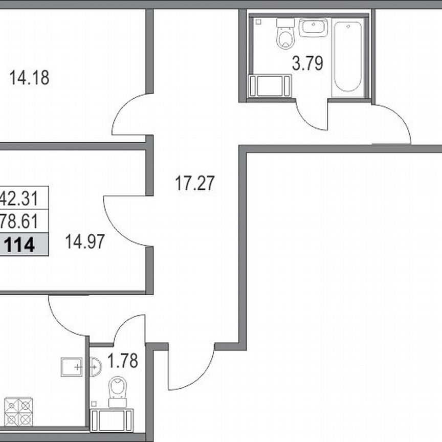 3-к. квартира, 78,6 м², 18/25 эт.