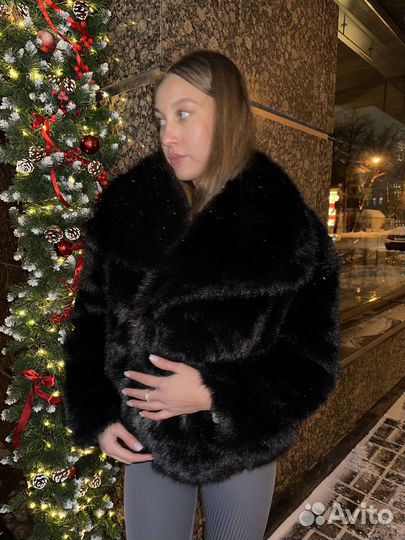 Эко шубка черная новая