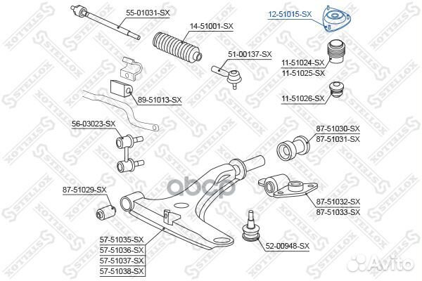 12-51015-SX опора амортизатора переднего Hyund