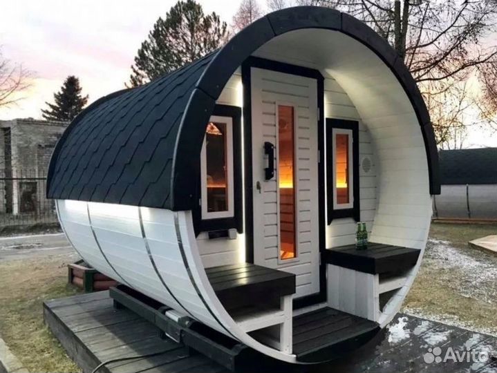 Баня бочка квадро хаус