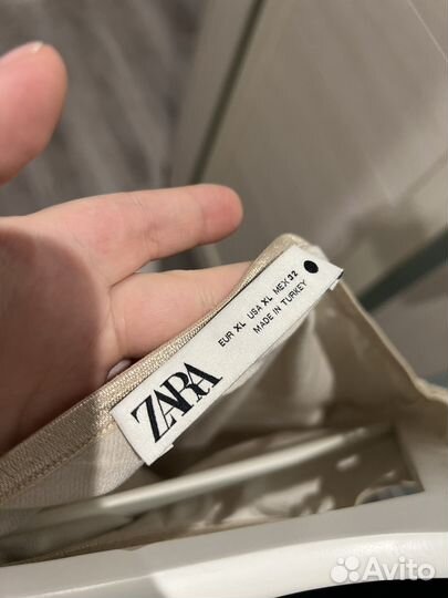 Атласная юбка миди zara