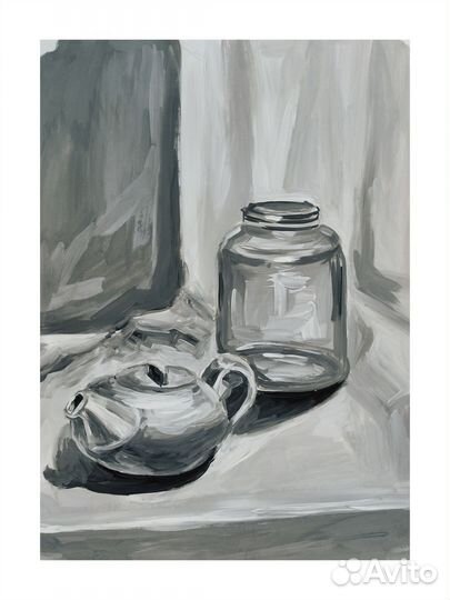 Натюрморт гуашью А2 живопись