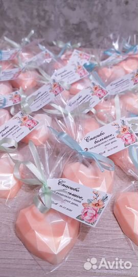 Свадебные бонбоньерки, мыло ручной работы