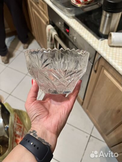 Салатник хрустальный 3 штуки разной формы