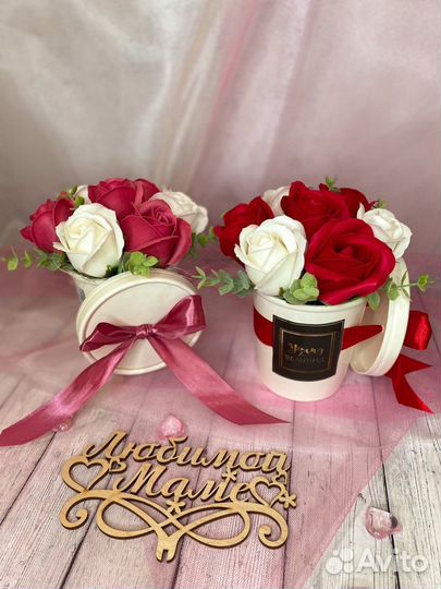 Мини-композиции из мыльных цветов