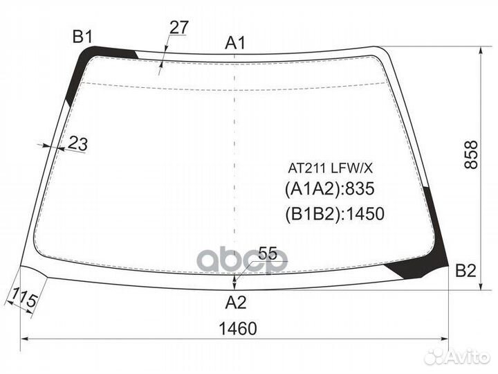 Стекло лобовое Toyota Avensis (T220) 97-03