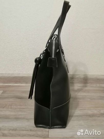 Сумка женская натуральная кожа черная