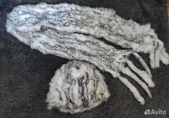 Комплект шапка и шарф (мех)