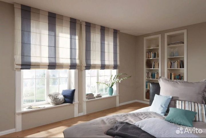 Римские шторы в спальню