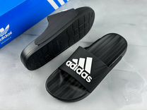 Мужские шлёпки сланцы Adidas летние чёрные