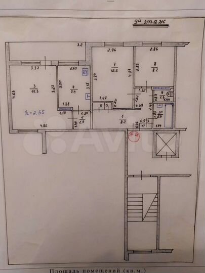 3-к. квартира, 63,3 м², 9/9 эт.