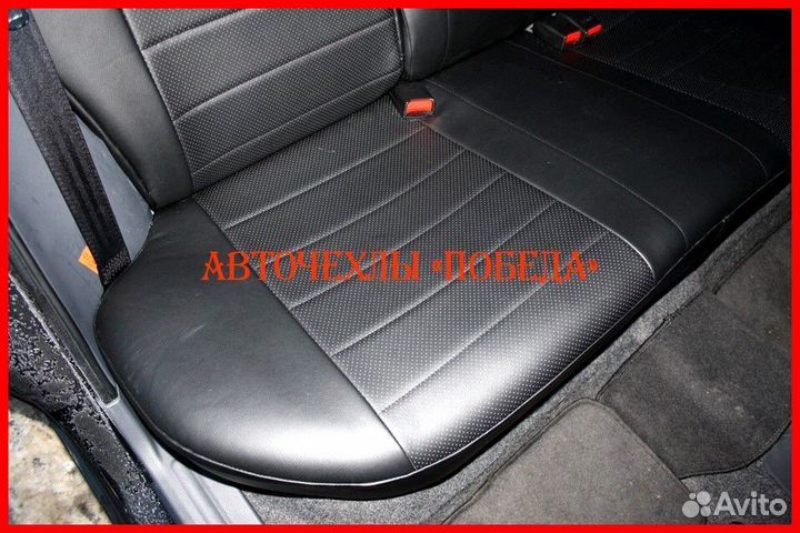 Чехлы Chevrolet Lanos из экокожи чёрные Классика