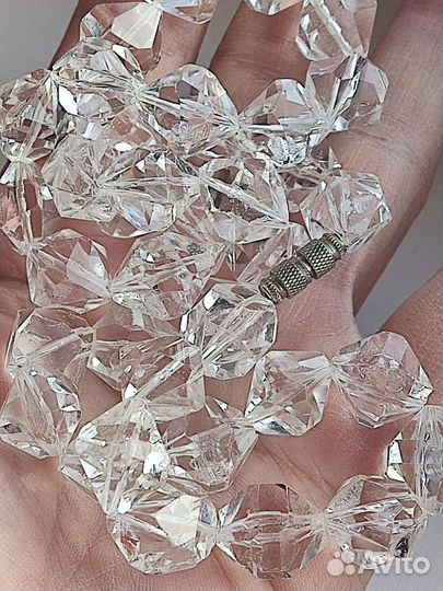 Бусы винтаж, горный хрусталь, натуральная бирюза