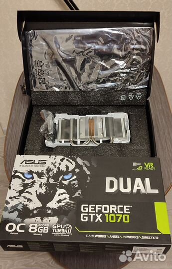 Видеокарта Asus Dual GTX 1070 8gb 256bit