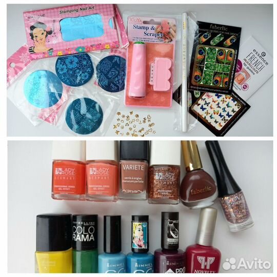 Набор для стэмпинга дизайна + лаки для ногтей