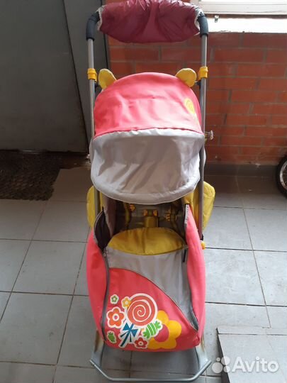 Детские санки коляска с колесами