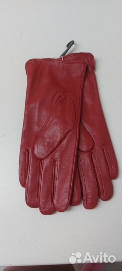 Перчатки женские из телячьей кожи на шерсти