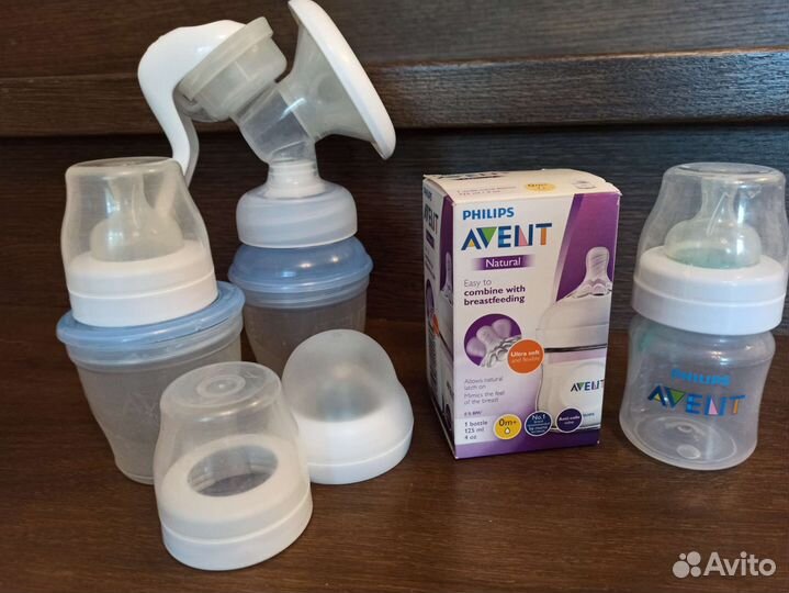 Молокоотсос ручной и бутылочки Avent