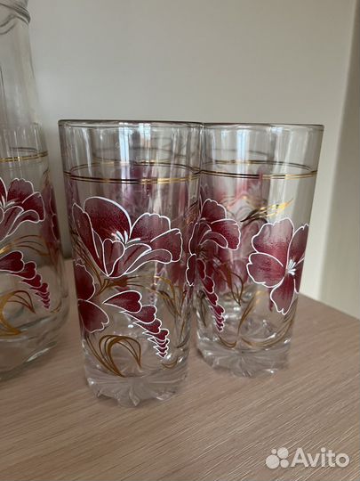Стаканы с кувшином СССР стекло