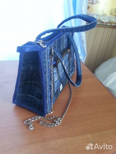 Сумочка своими руками размер 30*19*10 ткань джин