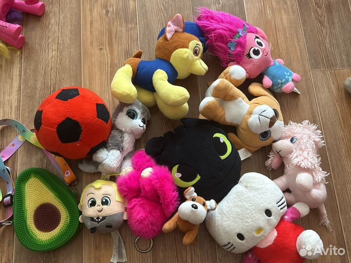 Мягкие игрушки пакетом много игрушек