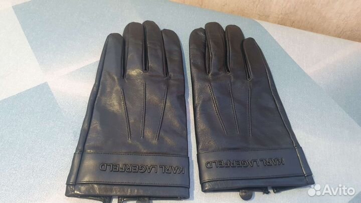 Новые кожаные мужские перчатки Karl Lagerfeld, 9 р