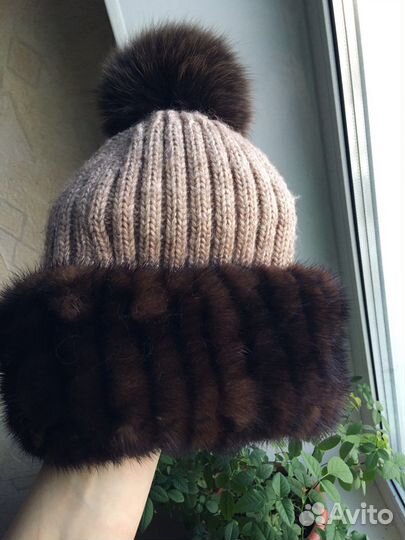 Шапка вязаная норка