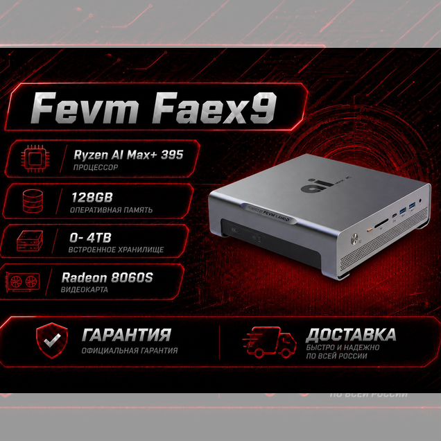 Fevm Faex9, Ryzen Ai Max+ 395, 128GB, 0-4TB