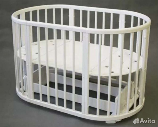 Кроватка трансформер круглая с маятником