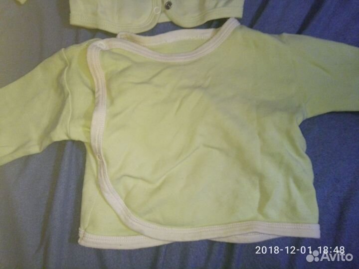 Вещи детские до 3м пакет, ползуны,распашонки,шапки