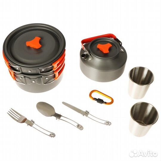 Набор посуды туристический: кастрюля, сковородка