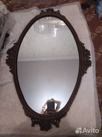 Зеркало советское в металлической раме