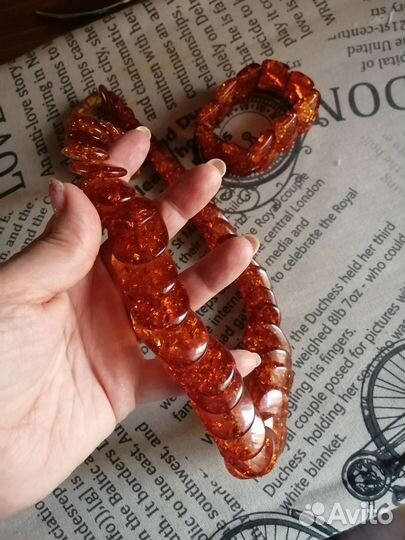 Янтарные бусы и браслет СССР
